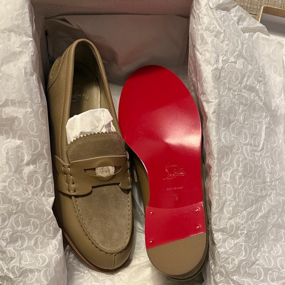 Christian Louboutin Penny Donna Leather Suede Loafers - Picture 2 of 7
